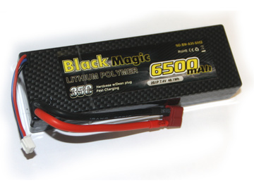 LiPol Car Black Magic 7.4V 6500mAh 35C Deans / BMA35-6500-2D