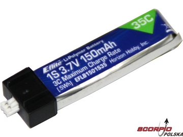 Akumulator LiPol 150mAh 1S 3.7V 35C Akumulator LiPol 150mAh 1S 3.7V 35C / EFLB1501S35