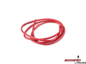 Kabel silikonowy 1.0mm x 10m czerwony / FO-LGL-SW1010R