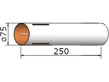 Klima Rurka papierowa 75x250mm 3-rowki / KL-207525003