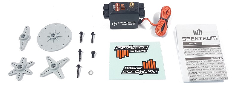 Spektrum servo A6330 12kg.cm BL HV MG - obsah balení