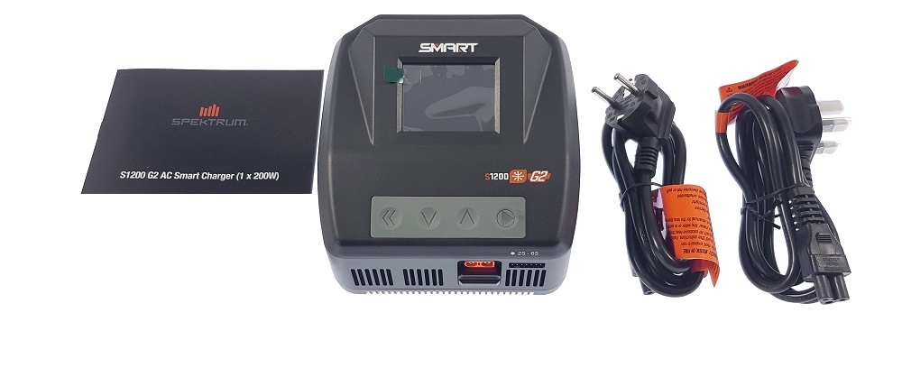 Zawartość zestawu - Spektrum Smart G2 nabíječ S1200 1x200W AC