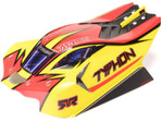 Arrma karoseria bezspinkowa Typhon 1:8, żółta/czerwona