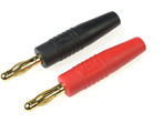Złocone bananki 4.0mm. czerwony + czarny (1 kpl)
