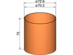 Klima Łącznik 75mm rurek śr. 72.6mm x 75mm