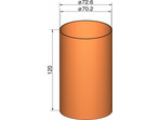 Klima Łącznik 75mm rurek śr. 72.6mm x 120mm