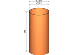 Klima Łącznik 75mm rurek śr. 72.6mm x 150mm