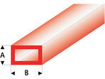 Raboesch profil ASA rurka prostokątna transparentna czerwona 2x4x330mm (5)
