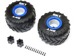 Losi koło 2.6" opona BKT Monster Truck Tire, średni wkład, niebieski beadlock (2): LMT 2.0