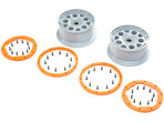 Losi DBXL-E 2.0: Felga koła srebrna, pomarańczowy bead lock (2)