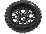 Losi koło z oponą Dunlop MX53 tylne, felga czarna: PM-MX