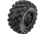 Pro-Line koło 1:16, opona Badlands, felga czarna H12mm (2): Arrma Mini Kraton