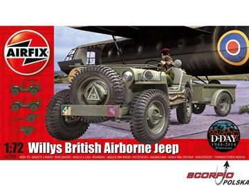 Airfix military Willys Jeep, Trailer a 6PDR Gun (1:72) / AF-A02339