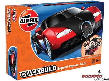 Airfix Quick Build Bugatti Veyron - czerwony / AF-J6020
