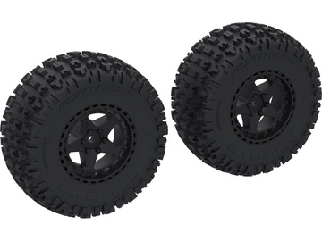 Arrma koło z oponą Dboots Fortress SC, felga czarna (2) Arrma koło z oponą Dboots Fortress SC, felga czarna (2) / ARA-1616
