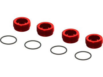 Arrma Nakrętka przedniej piasty czerwona, aluminium (4) / ARA320467