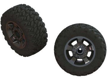 Arrma Koło z oponą dBoots Ragnarok Mt, czarny chrom  (2) / ARA550053
