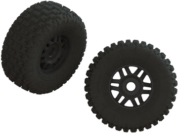 Arrma koło z oponą dBoots Fortress LP, czarna felga (2) Arrma koło z oponą dBoots Fortress LP, czarna felga (2) / ARA550110