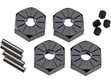 Axial AX30427 Sześciokąt niski 12mm alu czarny (4) / AXIC3042