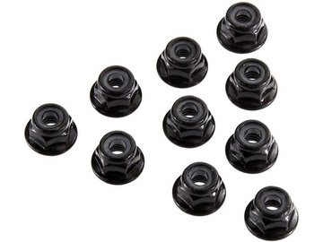 Axial AX31250 Nakrętka samokontrująca M4 radełkowana czarna (10) / AXIC3150