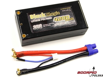 LiPol Car Black Magic 7.4V 4200mAh 35C 96mm EC3 LiPol Car Black Magic 7.4V 4200mAh 35C 96mm EC3 / BMA35-4200-2EC3
