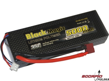 LiPol Car Black Magic 7.4V 5000mAh 35C Deans / BMA35-5000-2D