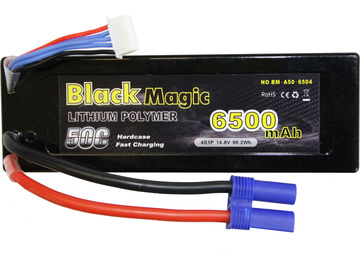 Black Magic LiPol Car 14.8V 6500mAh 50C EC5 Black Magic LiPol Car 14.8V 6500mAh 50C EC5 / BMA50-6500-4E