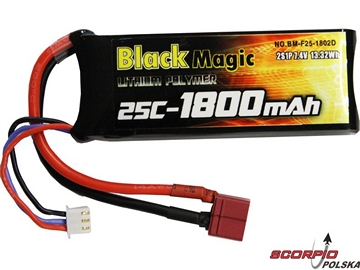 LiPol Black Magic 7.4V 1800mAh 25C Deans / BMF25-1800-2D