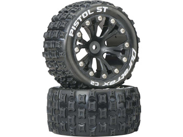 Duratrax Koło z oponą Pistol ST 2.8 2WD tylne C2 czarne (2) / DTXC3554