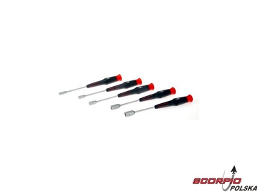 Zestaw śrubokrętów z nasadką metryczne - 5szt Zestaw śrubokrętów z nasadką metryczne - 5szt / DYN2806