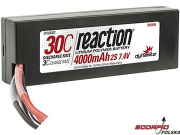LiPol Reaction Car 7.4V 4000mAh 30C HC Deans / DYN9003D