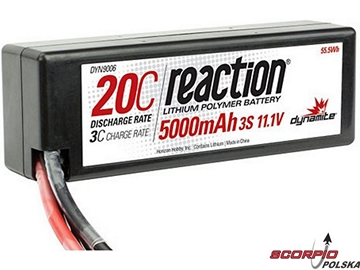 LiPol Reaction Car 11.1V 5000mAh 20C HC Deans / DYN9006D