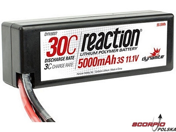 LiPol Reaction Car 11.1V 5000mAh 30C HC Deans / DYN9007D
