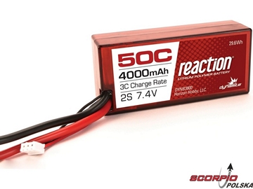 LiPol Reaction Car 7.4V 4000mAh 50C HC 96mm EC3 / DYNB3800EC