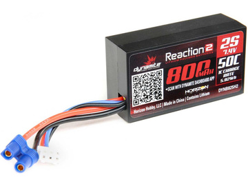 LiPol Car 7.4V 800mAh 2S 50C HC, EC2 / DYNB825H2
