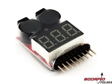 Dynamite tester akumulatora LiPol z alarmem / DYNF0002