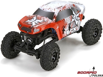 Temper 1:24 Rock Crawler RTR czerwono/biały / ECX00012T1