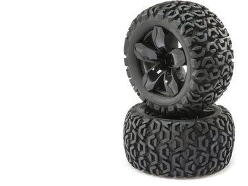 ECX 1:10 Ruckus 4WD - Koło z oponą P/T (2) ECX 1:10 Ruckus 4WD - Koło z oponą P/T (2) / ECX43013