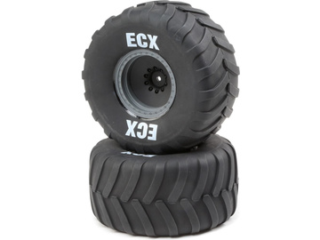 ECX Koło z oponą, szara felga (2): Axe MT / ECX43015