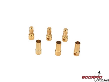 Konetory złocone 3,5 mm z koszulką termokurczliwą / EFLA241