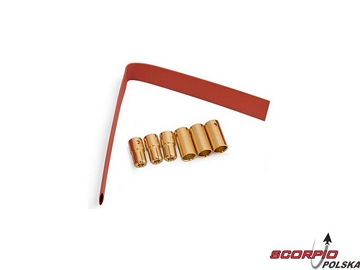 Konektory złocone 6,5mm z koszulką (3 pary) / EFLA266