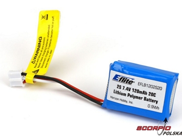 120mAh 2s 20C LiPol 7.4V: UMX Beast / EFLB1202S20