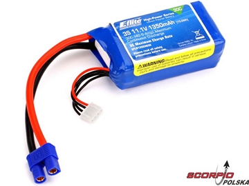 LiPol 1350mAh 3S 11.1V 30C, 13AWG EC3 LiPol 1350mAh 3S 11.1V 30C, 13AWG EC3 / EFLB13503S30