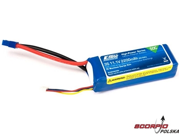 2200mAh 3S 11.1V 50C LiPol; 13AWG EC3 / EFLB22003S50