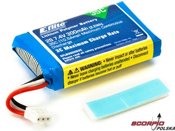 LiPol 7.4V 300mAh 2s 35C / EFLB3002S35