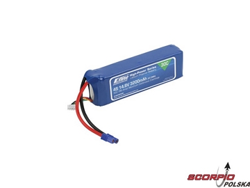 3200mAh 4S 14.8V 30C LiPo, 12AWG EC3 / EFLB32004S30