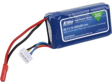 450mAh 3S 11.1V 30C LiPo, 18AWG JST 450mAh 3S 11.1V 30C LiPo, 18AWG JST / EFLB4503SJ30