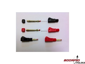 Bananki złoc. 4mm z osłonką (2 pary) / FO-FS-GC04SHIEL