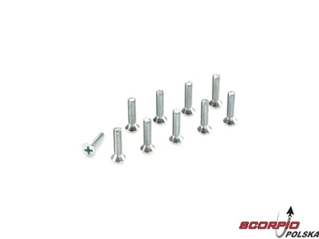 Śruba krzyżak z łbem stożkowym M4x25 nikl. (10) / GF-0171-015