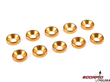 Podkładka pod śrubę stożkową M4 alum złota (10) / GF-0405-040